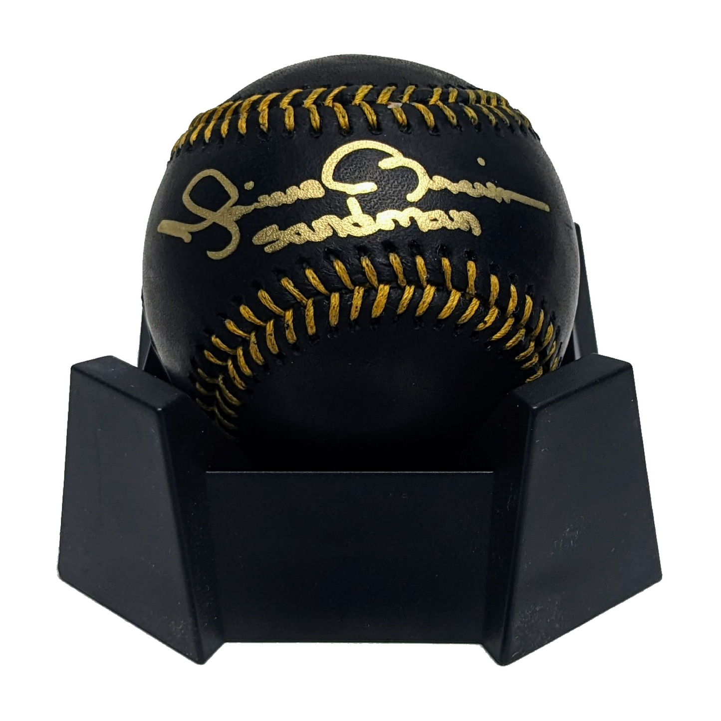 Mariano Rivera Autographed Black Baseball with Sandman Inscription. BAS Authentication.