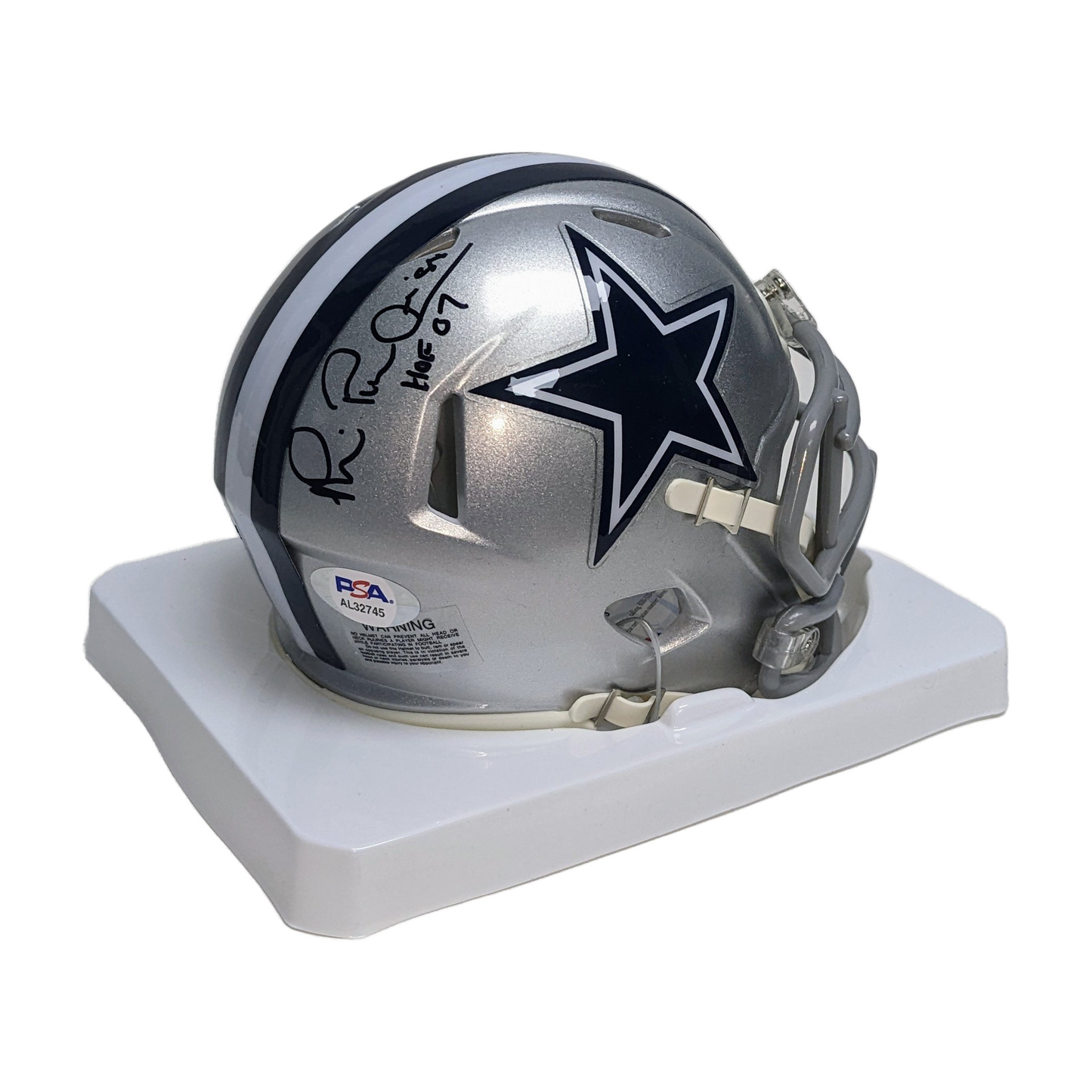 Michael Irvin Autographed Hand Signed Dallas Cowboys Speed Mini Football Helmet - with HOF 07 Inscription - PSA/DNA