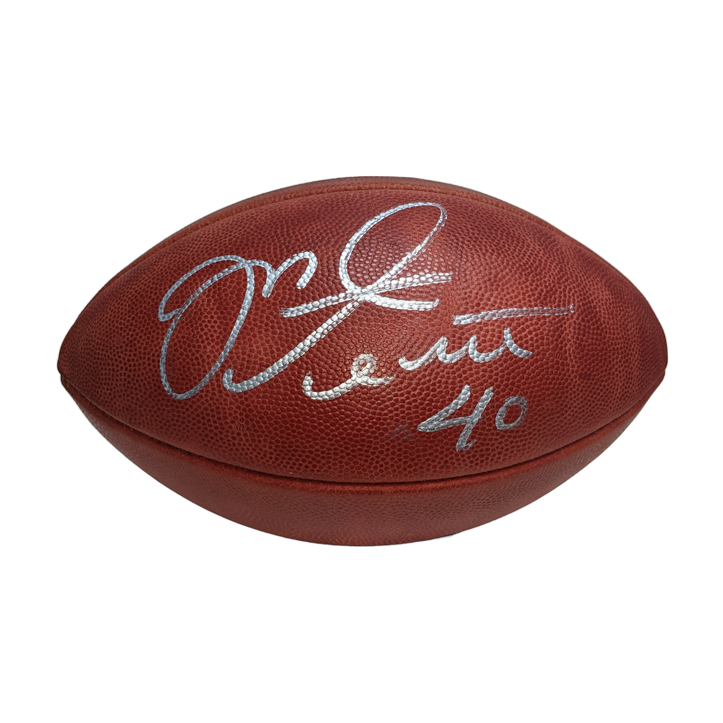 Mike Alstott Autographed Hand Signed Tampa Bay Bucs Logo Metallic Duke Football - BAS Beckett Authentication