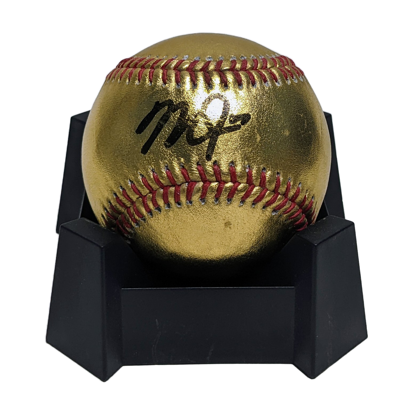 Mike Trout Autographed Gold MLB Baseball. MLB Authentication.