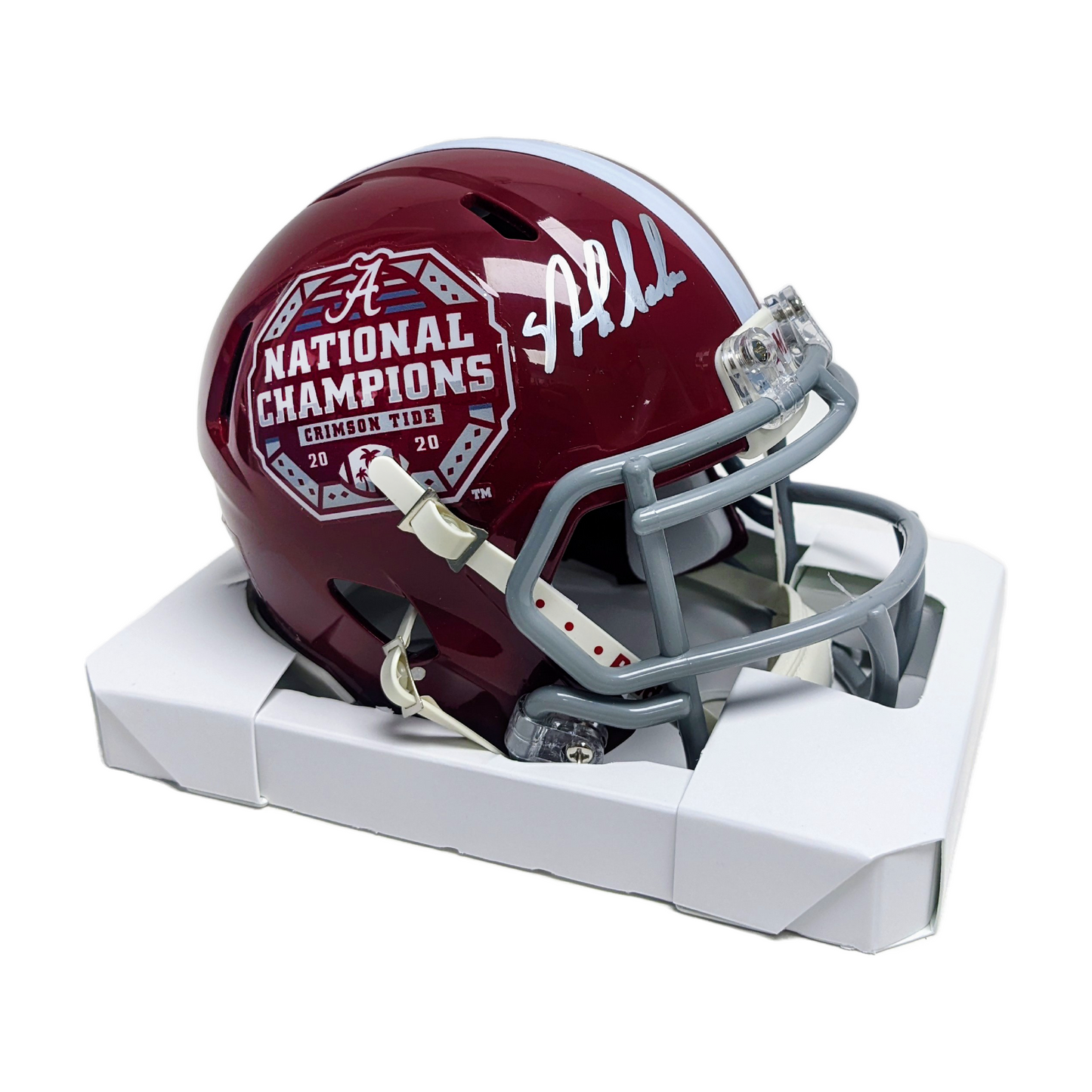 Nick Saban Autographed Hand Signed Alabama Crimson Tide 2020 Championship Speed Mini Football Helmet - FAN