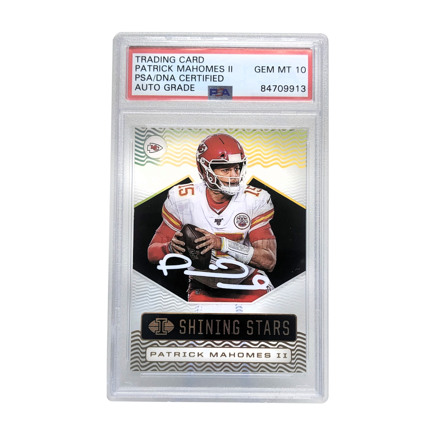 Patrick Mahomes 2020 Illusions Shining Stars Black Parallel 35/50 - PSA Encapsulated GM10 Auto
