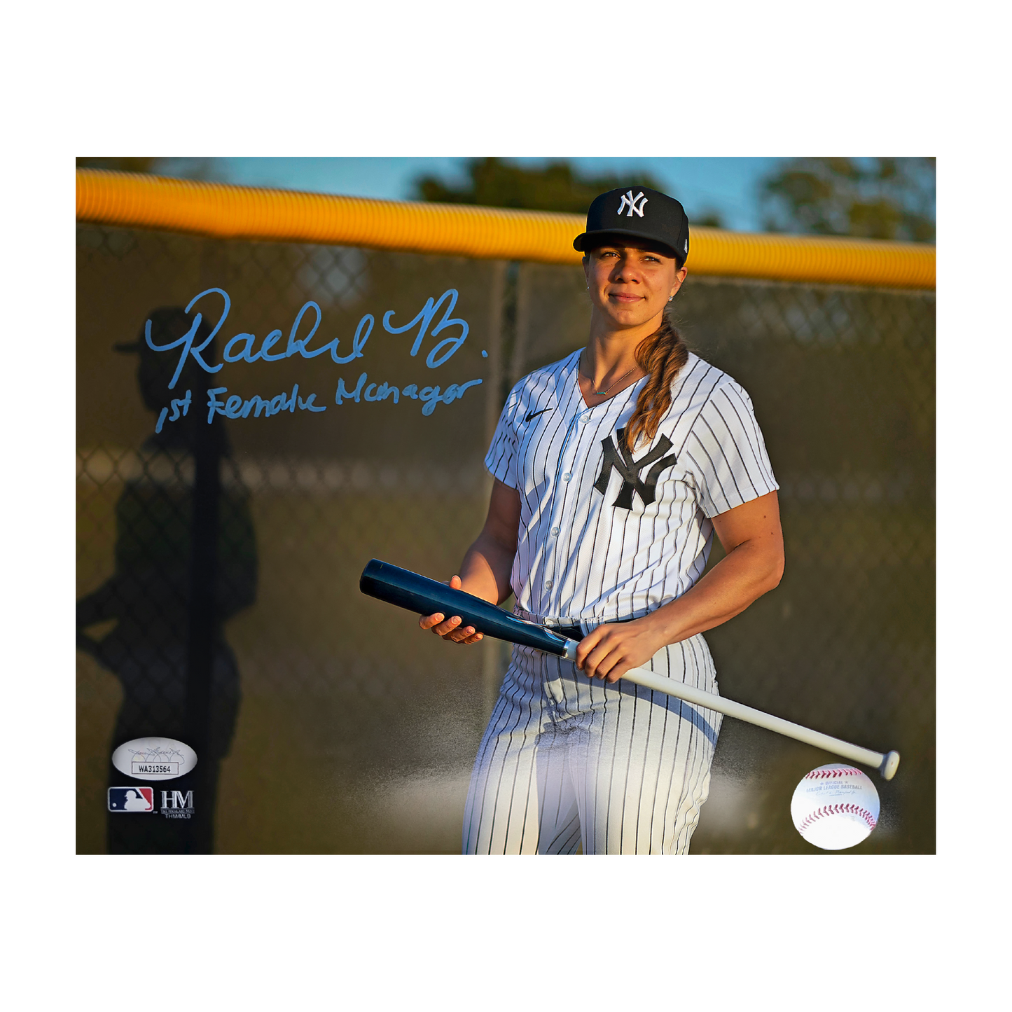 Rachel Balkovec New York Yankees Autographed 8x10 with 1st Female Manager Inscription - JSA Authentication