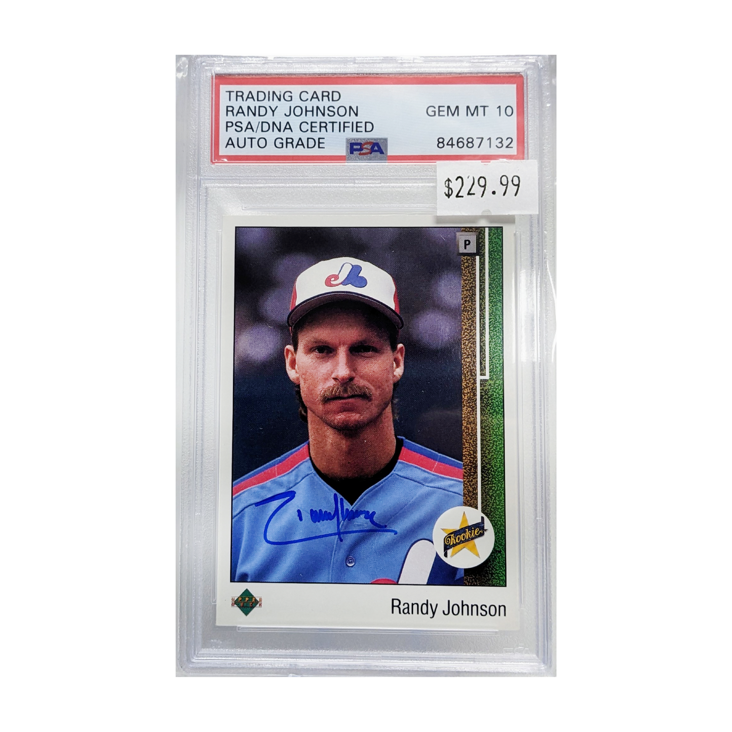 Randy Johnson 1989 Upper Deck Autographed Card - PSA Encapsulated Graded Auto Gem Mint 10