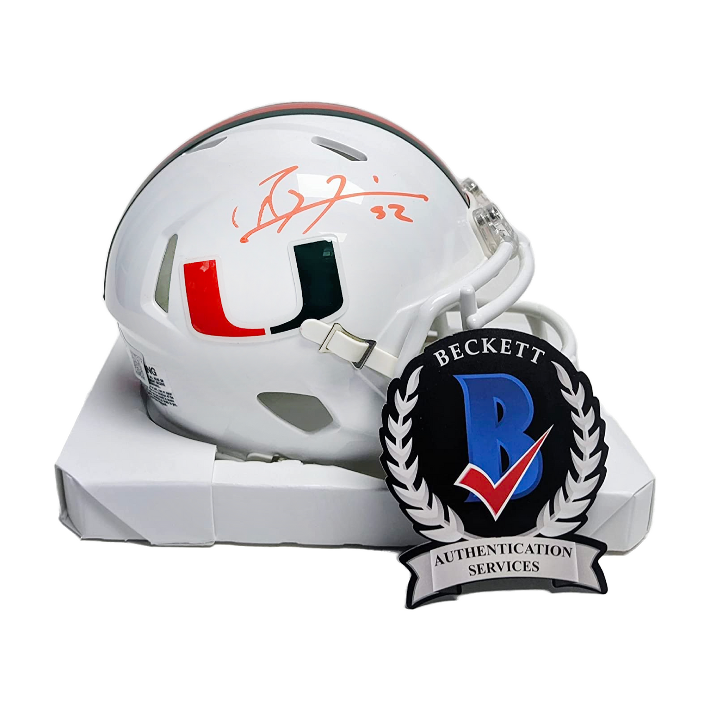 Ray Lewis Autographed Hand Signed Miami Hurricanes Speed Mini Football Helmet - BAS