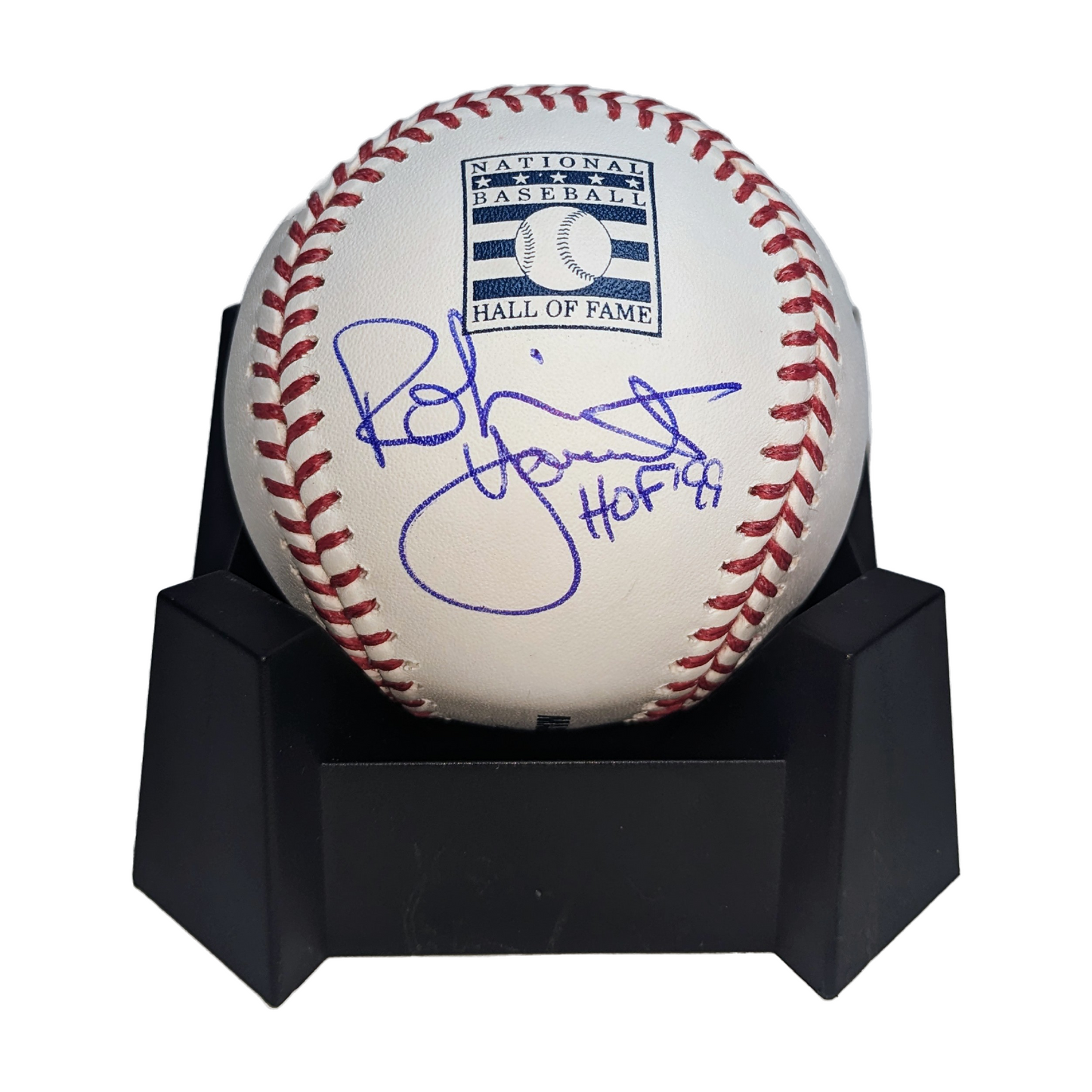 Robin Yount Autographed Official Hall of Fame Baseball with HOF 99 Inscription. Beckett Authentication.