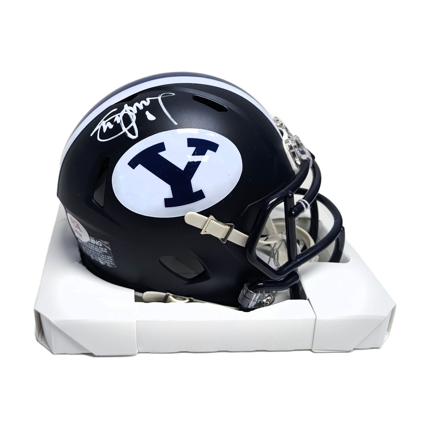 Steve Young Autographed Hand Signed Riddell BYU Blue Alternate Mini Football Helmet - PSA Authentication