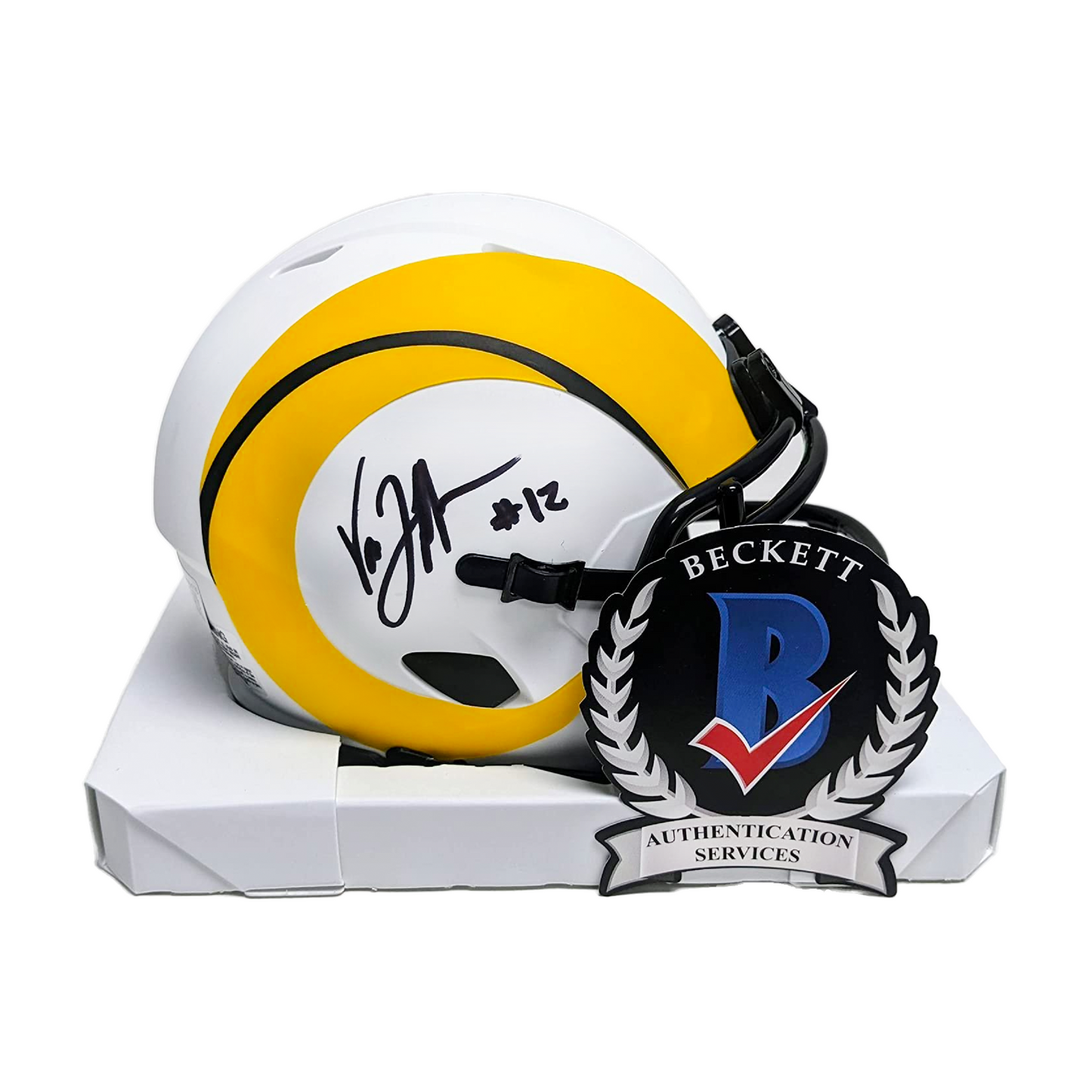 Van Jefferson Autographed Hand Signed Los Angeles Rams Lunar Mini Football Helmet - BAS Beckett Authentication
