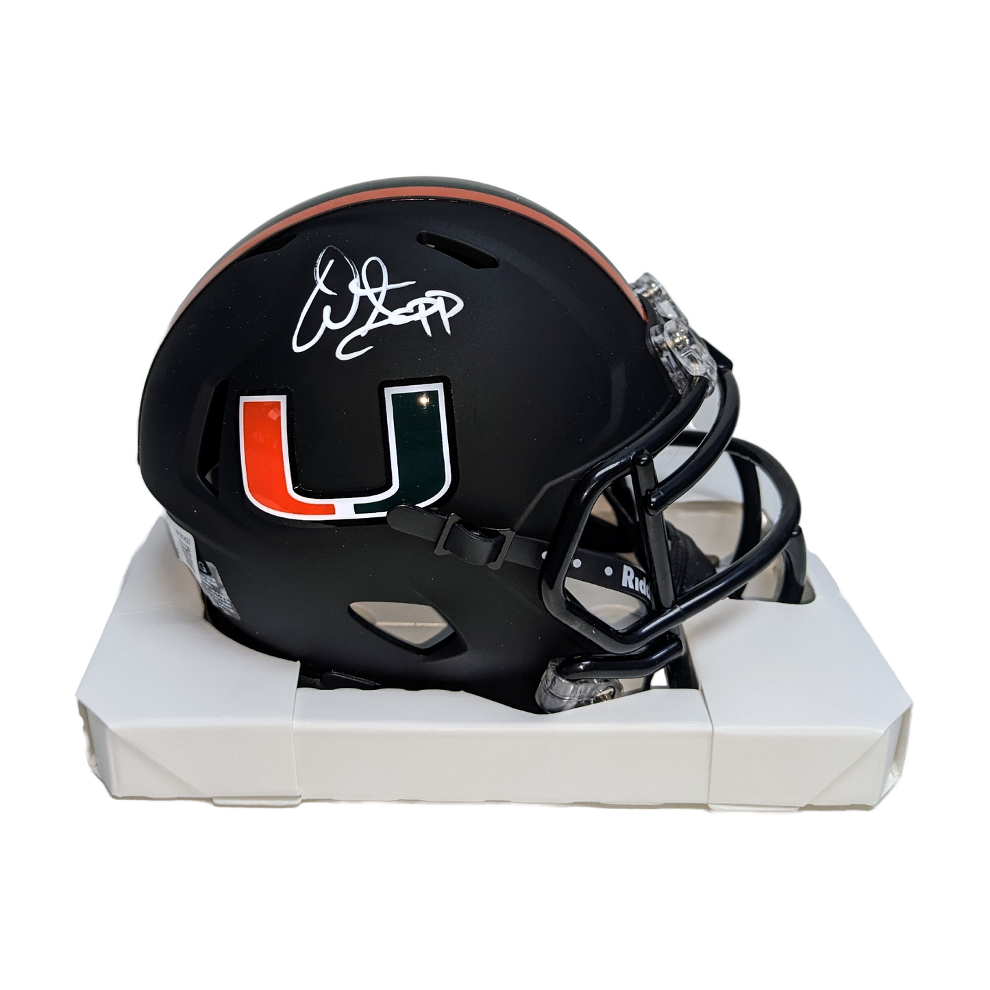 Warren Sapp Autographed Hand Signed Miami Hurricanes Black Miami Nights Mini Football Helmet - BAS Authentication