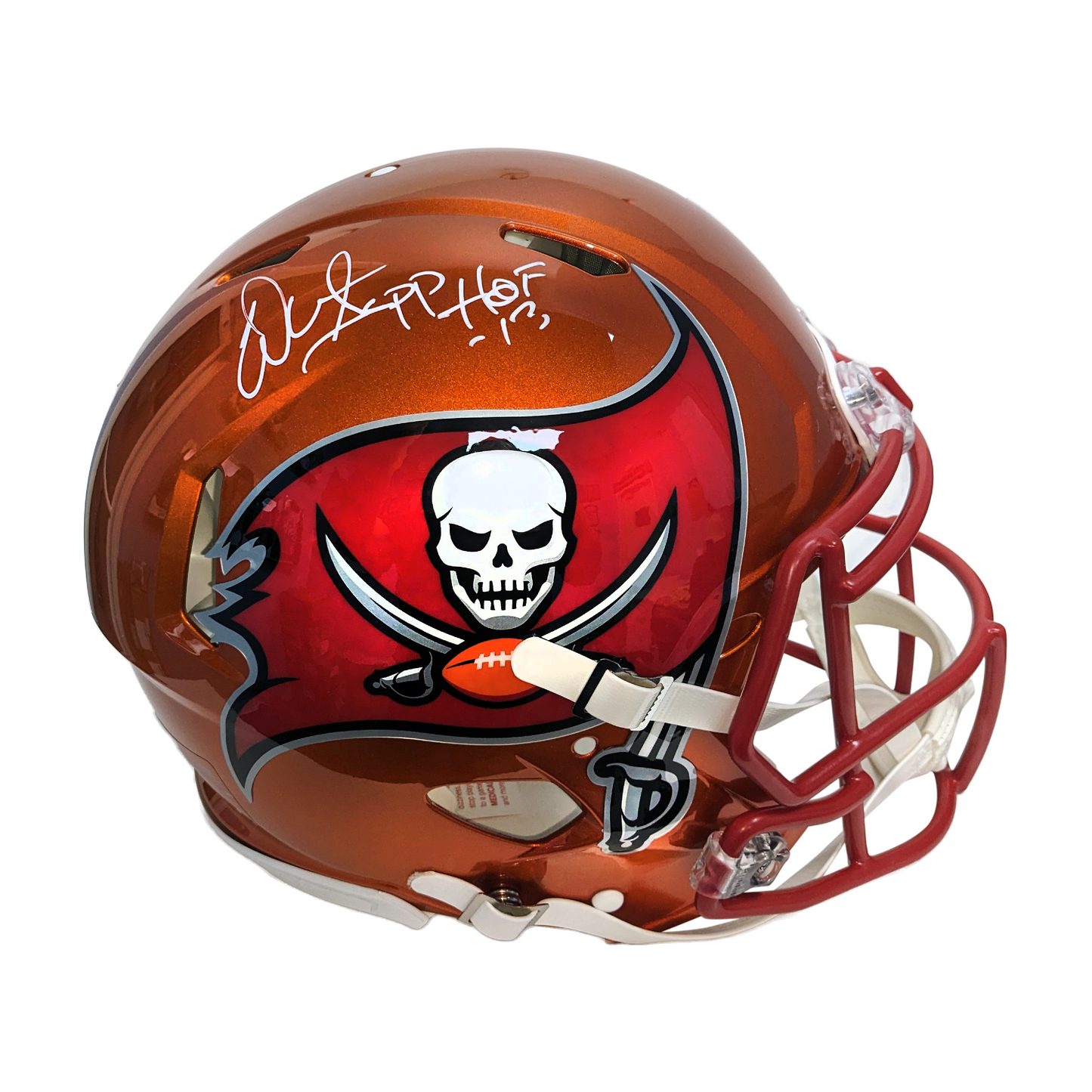 Warren Sapp Autographed Tampa Bay Bucs Flash Authentic Full Size Football Helmet with HOF 13 Inscription - BAS Beckett Auth