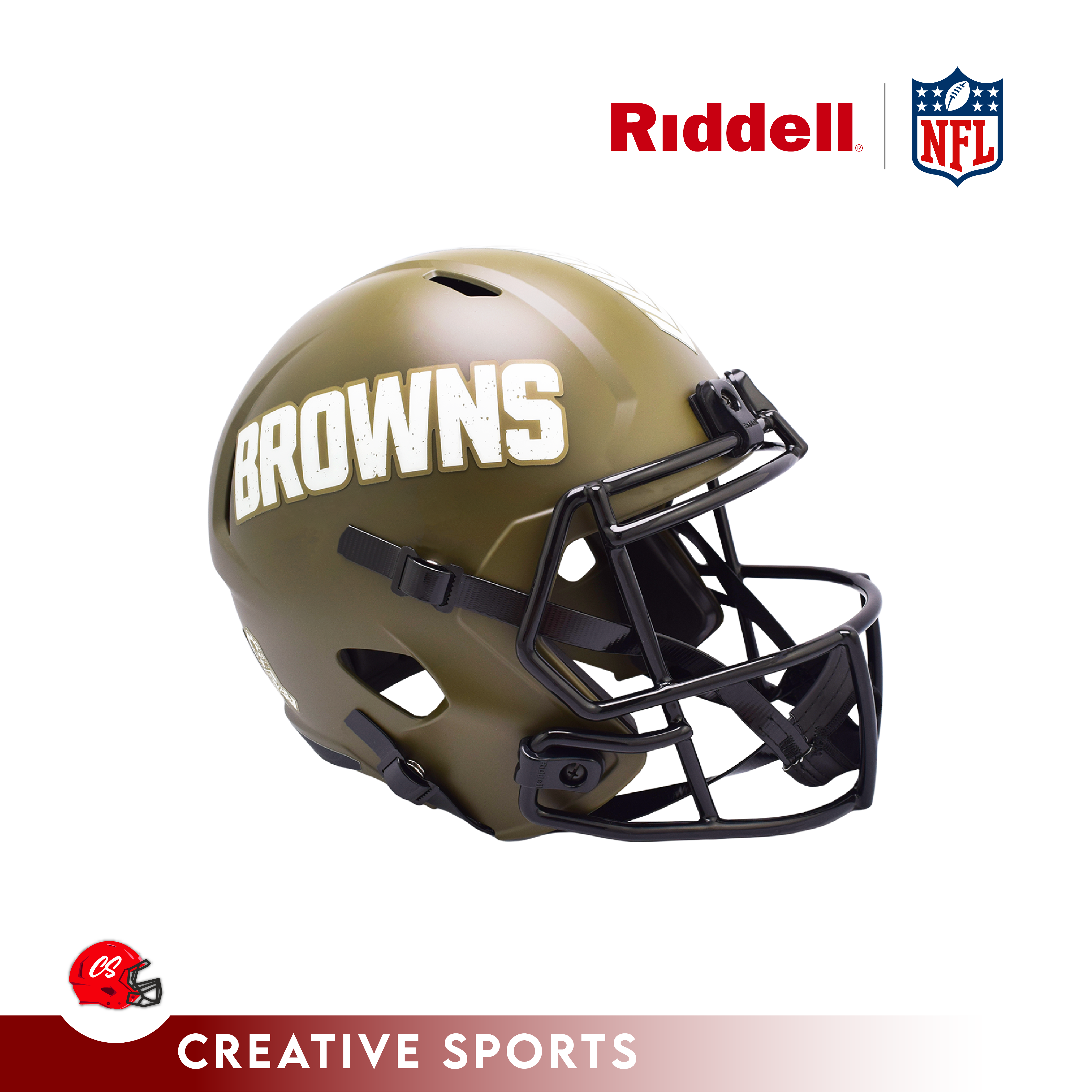 Riddell Cleveland Browns 2022 Salute To Service Speed Mini Helmet