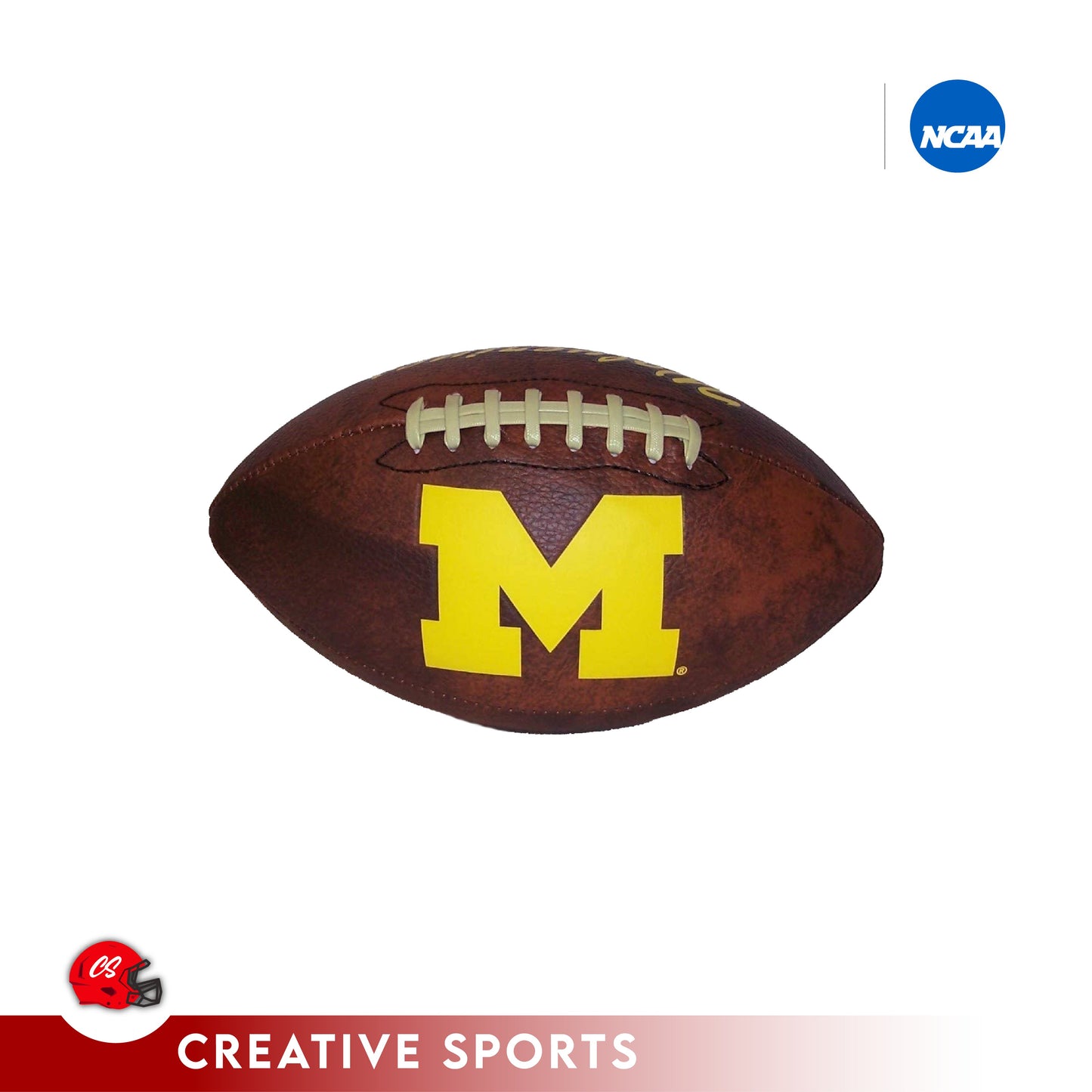 Michigan Wolverines Throwback Vintage Logo Full Size Football