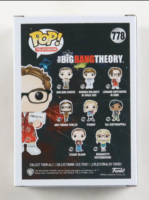 Johnny Galecki Signed "The Big Bang Theory" #778 Leonard Hofstadter In Robe Funko Pop! - Beckett