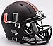 Miami Hurricanes Black Matte Speed Mini Football Helmet