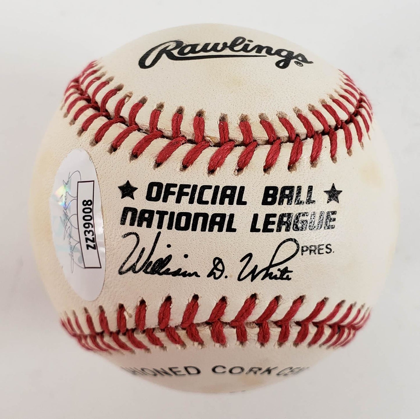 Hank Aaron Autographed Rawkings Official National League Baseball (JSA Hologram)