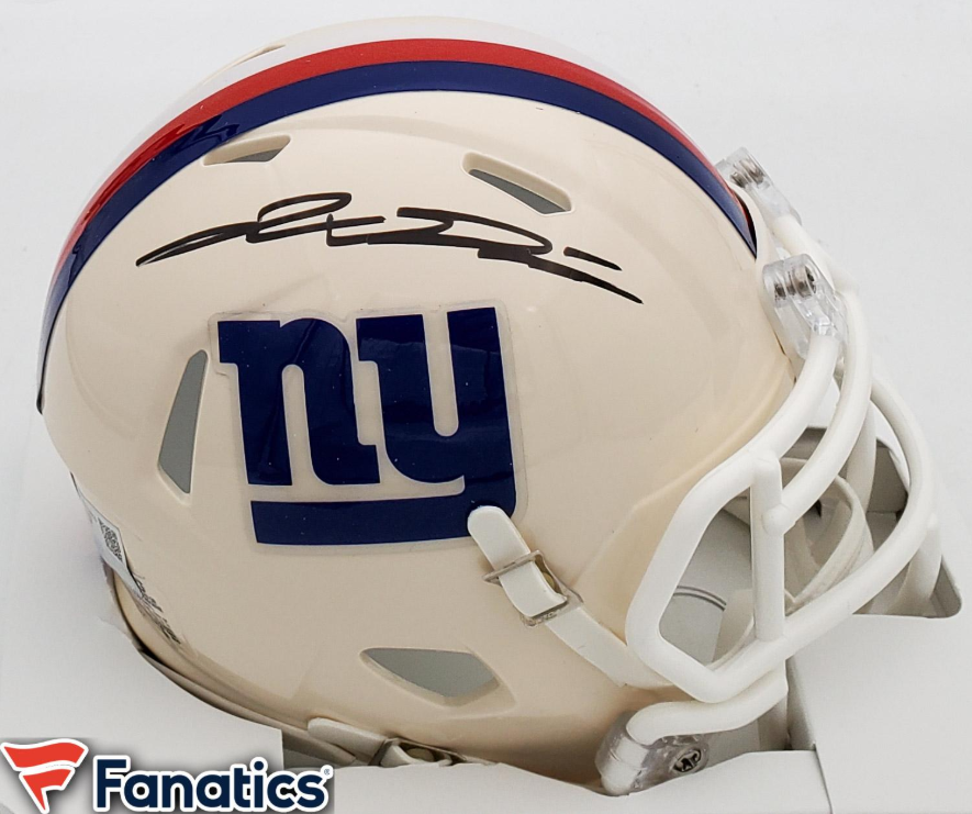 Jaxson Dart Signed Giants Retro Speed Mini Football Helmet - Fanatics