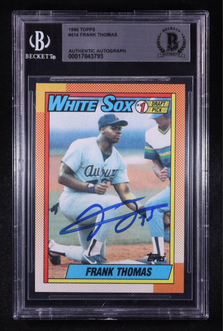 Frank Thomas Signed 1990 Topps #414 RC Beckett Authentic Autograph