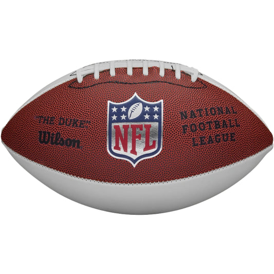 WILSON - (F1192)..3 WHITE / 1 BROWN PANEL -NFL AUTOGRAPH EDITION FOOTBALL - THE DUKE
