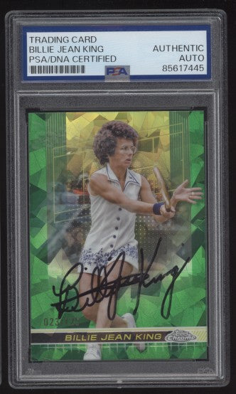 2024 Topps Chrome Sapphire Billie Jean King #184 Green /125 PSA/DNA Authentic Auto