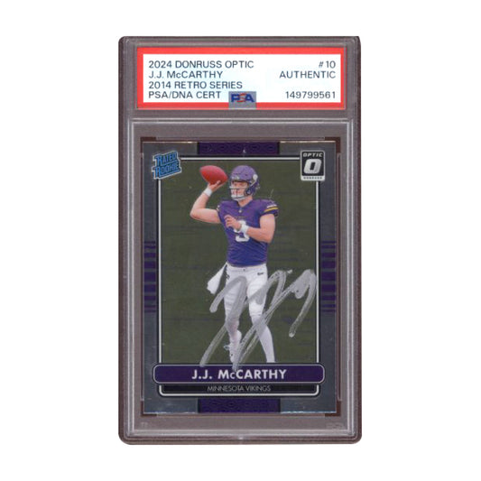 2024 Donruss Optic JJ McCarthy 2014 Retro Series #10 Auto PSA AUTHENTIC
