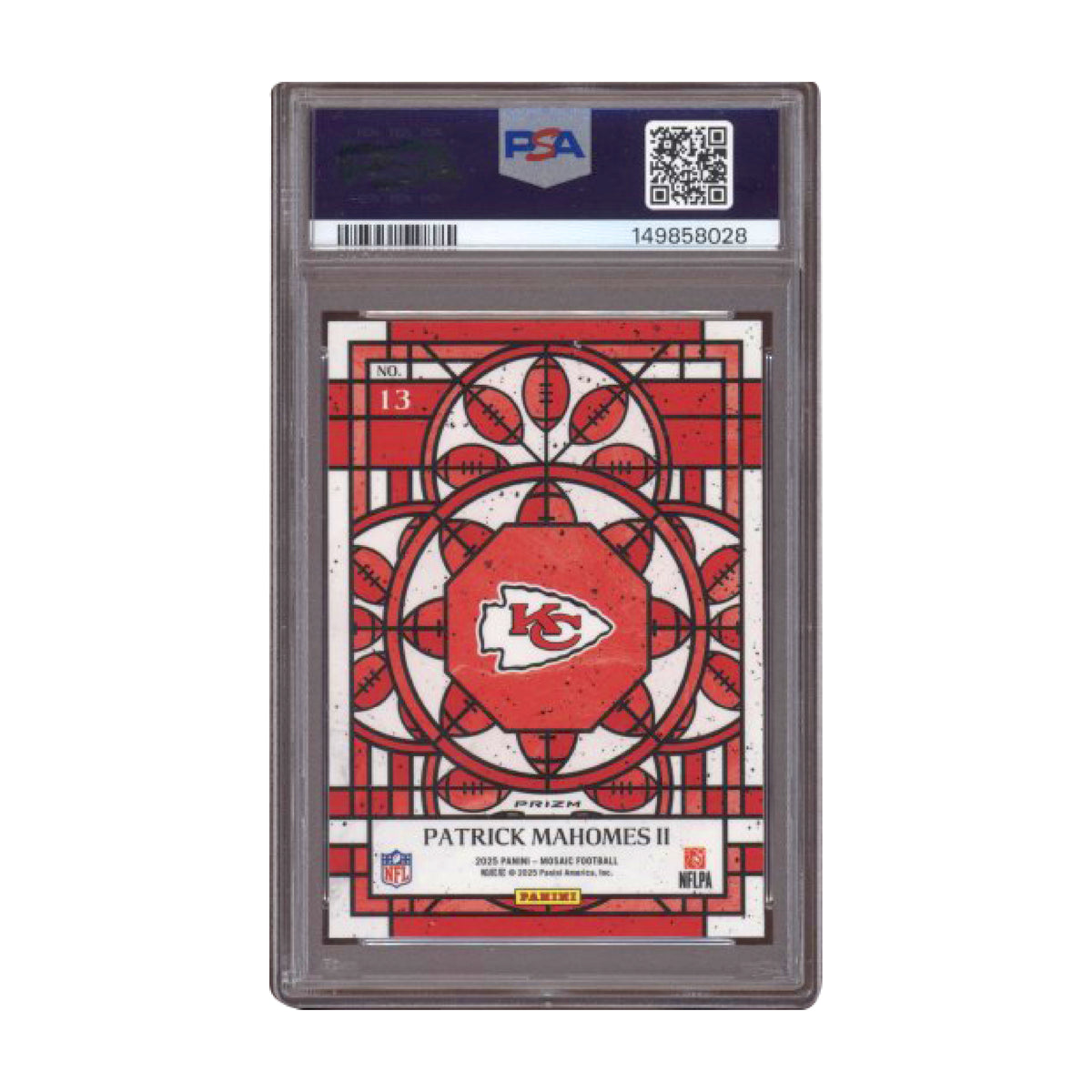 2025 Panini Mosaic Stained Glass Patrick Mahomes II #13 Auto PSA/DNA Auth 10