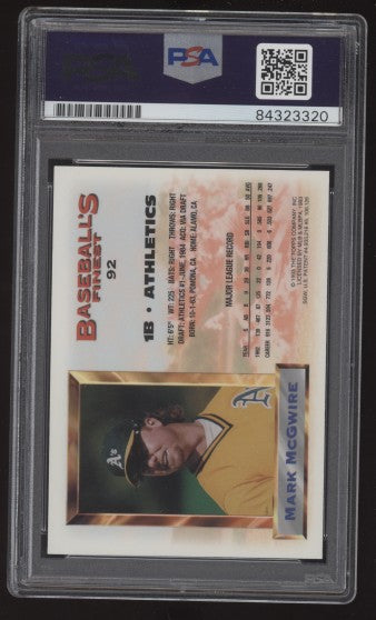 1993 Topps Finest All Stars Mark McGwire #92 PSA/DNA Authentic Autograph