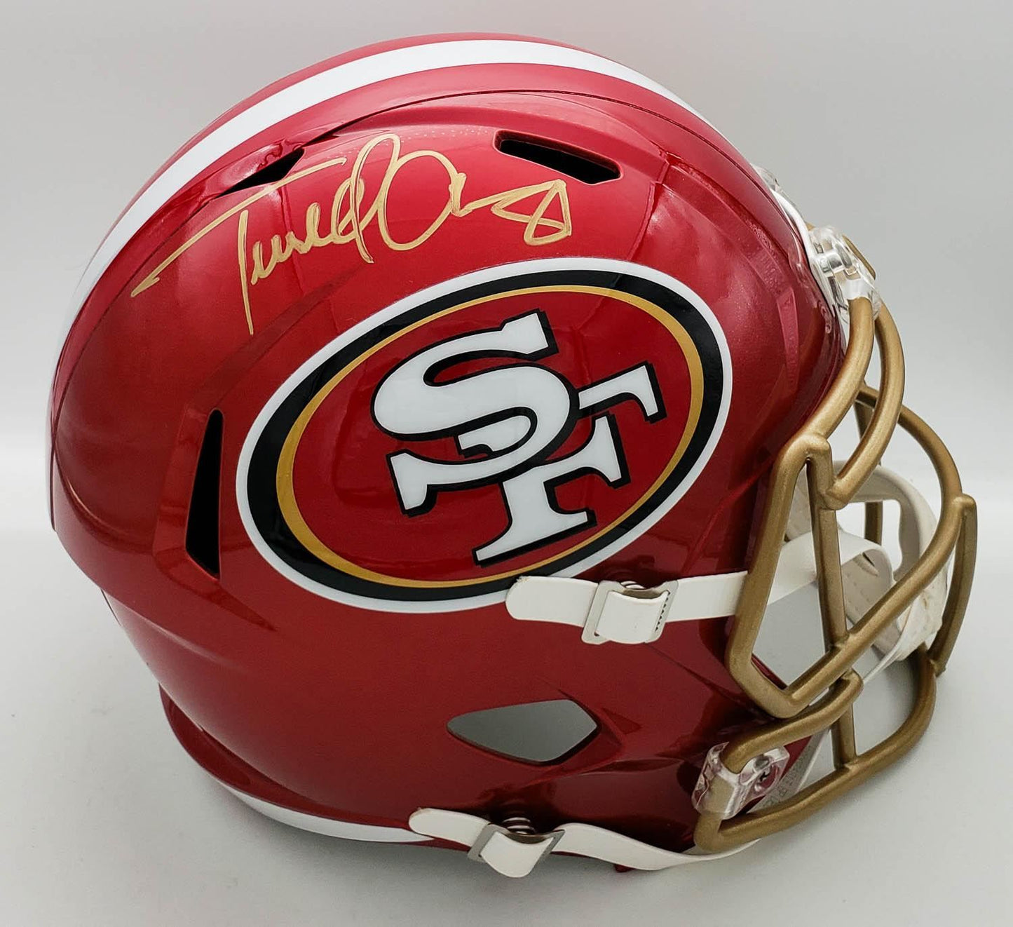 Terrell Owens Autographed San Francisco 49ers Blaze Full Size Replica Helmet (JSA)