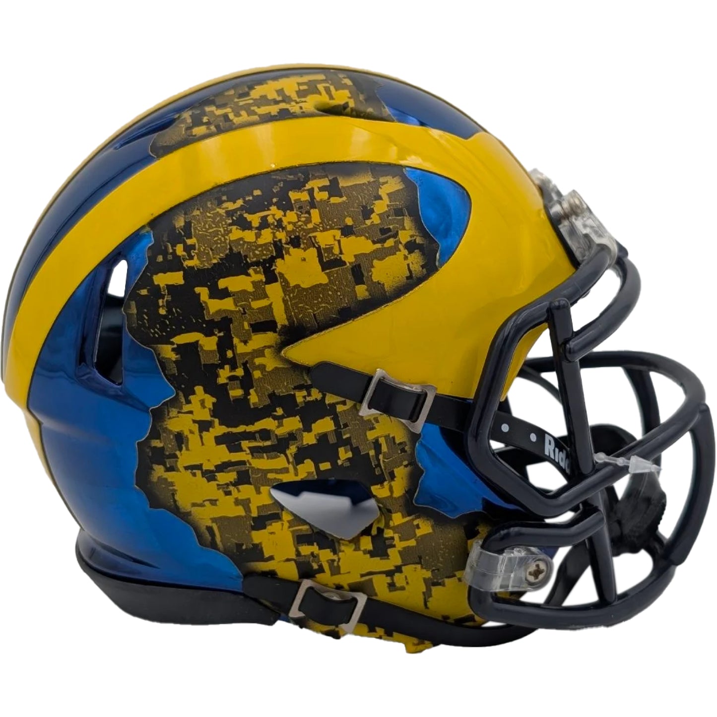 Michigan Wolverines Custom Chrome Mini Football Helmet