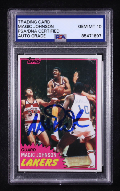 Magic Johnson Signed 1981 Topps #21 (PSA | Autograph Graded PSA 10)