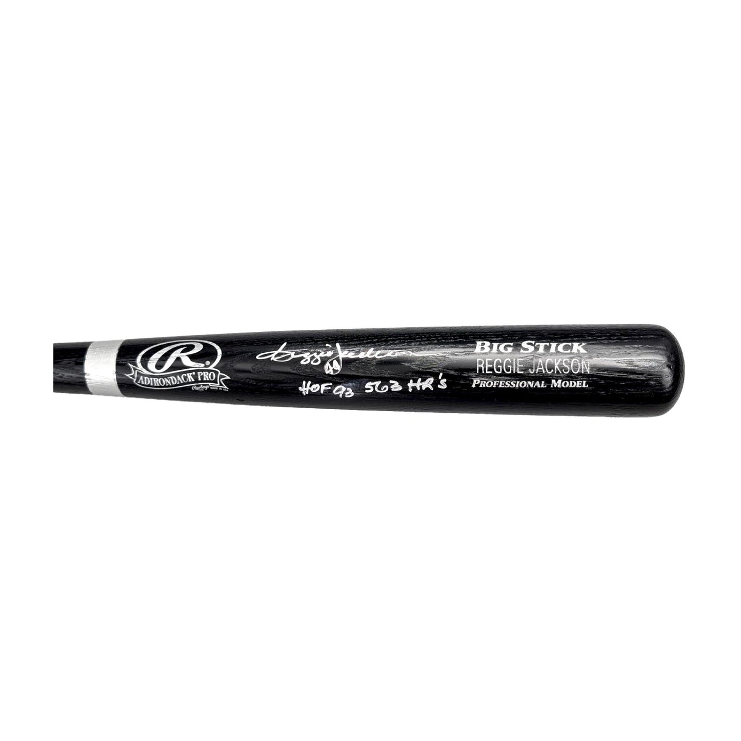 Reggie Jackson Autographed Rawlings Adirondack Pro Big Stick Black Bat w/ Inscriptions - PSA/DNA