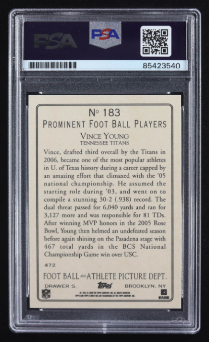 Vince Young Signed 2006 Topps Turkey Red #183 RC PSA/DNA Certified Auto