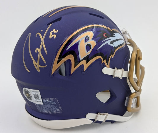 Ray Lewis Signed Ravens OFA 26 #1 Mini Football Helmet - Beckett