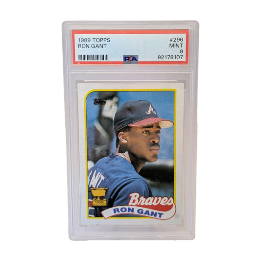 1989 Topps Ron Gant #296 Atlanta Braves PSA 9 Mint
