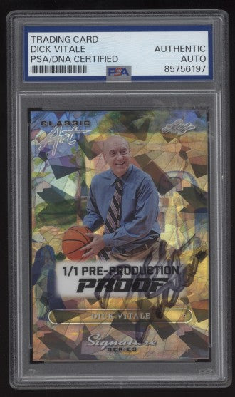 Leaf Classic Art Dick Vitale Signature Series 1/1 Pre-Production Proof PSA/DNA Authentic Auto