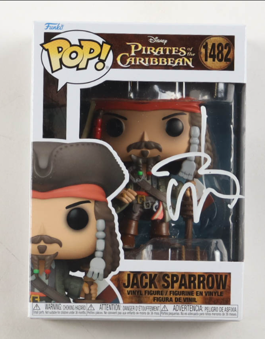 Johnny Depp Signed "Pirates Of The Caribbean" #1482 Jack Sparrow Funko Pop! - PSA AP87894