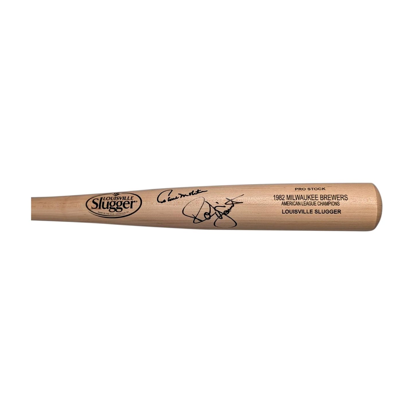 Paul Molitor & Robin Yount Autographed Louisville Slugger Pro Stock Bat - Beckett