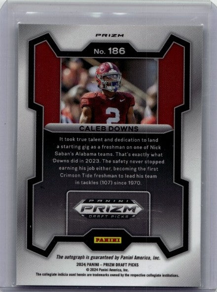 Caleb Downs 2024 Panini Prizm Draft Picks - Rated Prospect #186 Silver Prizm Autographs