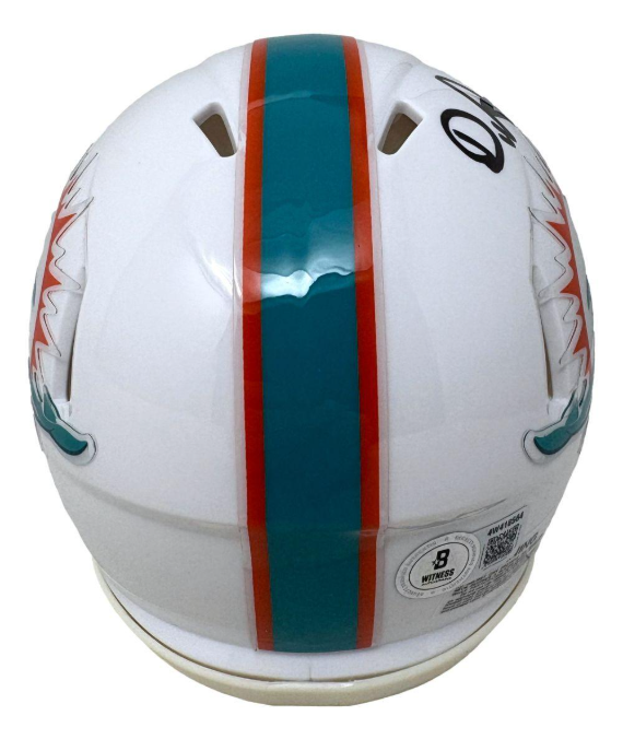 De'Von Achane Signed Dolphins Speed Mini Helmet - Beckett