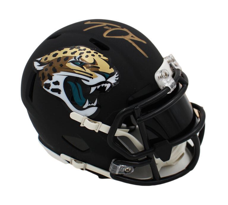 Trevor Lawrence Autographed Jaguars Flat Black Mini Helmet - Fanatics Auth