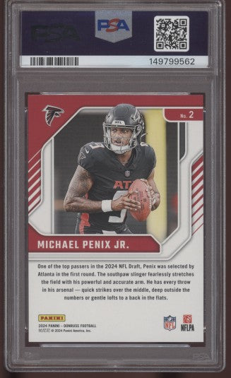 2024 Donruss Michael Penix Jr Elite Series Rookies #2 Red Ink Auto PSA AUTHENTIC