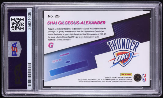 Shai Gilgeous-Alexander Signed 2020-21 Recon Maneuvers Blue /99 PSA Auto 10