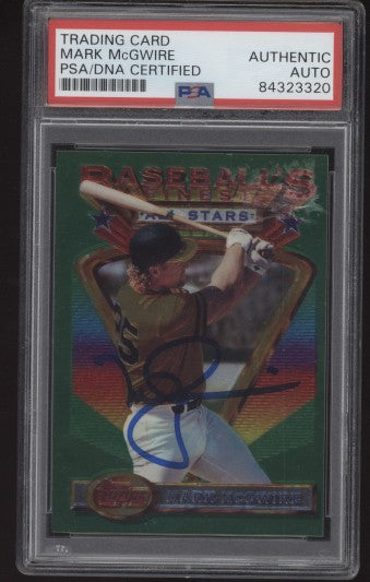 1993 Topps Finest All Stars Mark McGwire #92 PSA/DNA Authentic Autograph