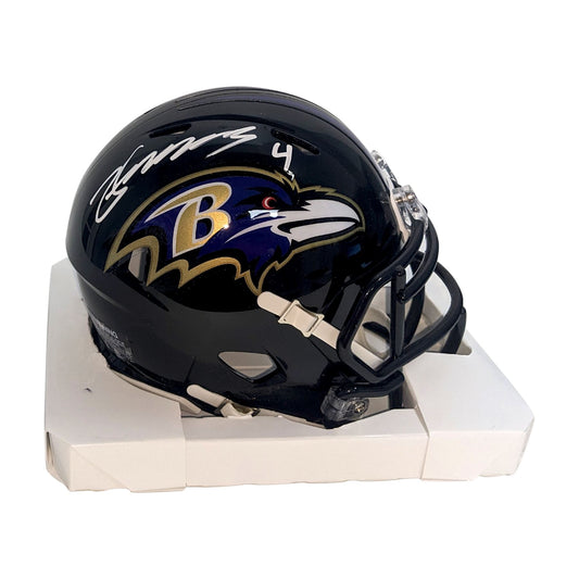 Zay Flowers Autographed Ravens Speed Mini Helmet - BAS