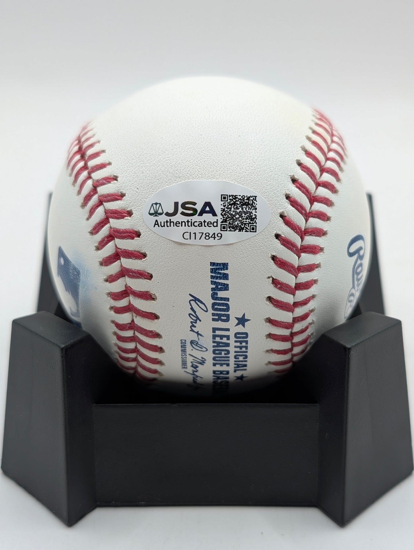 Marquis Grissom Signed MLB Baseball 95 WS Champs Inscription - JSA