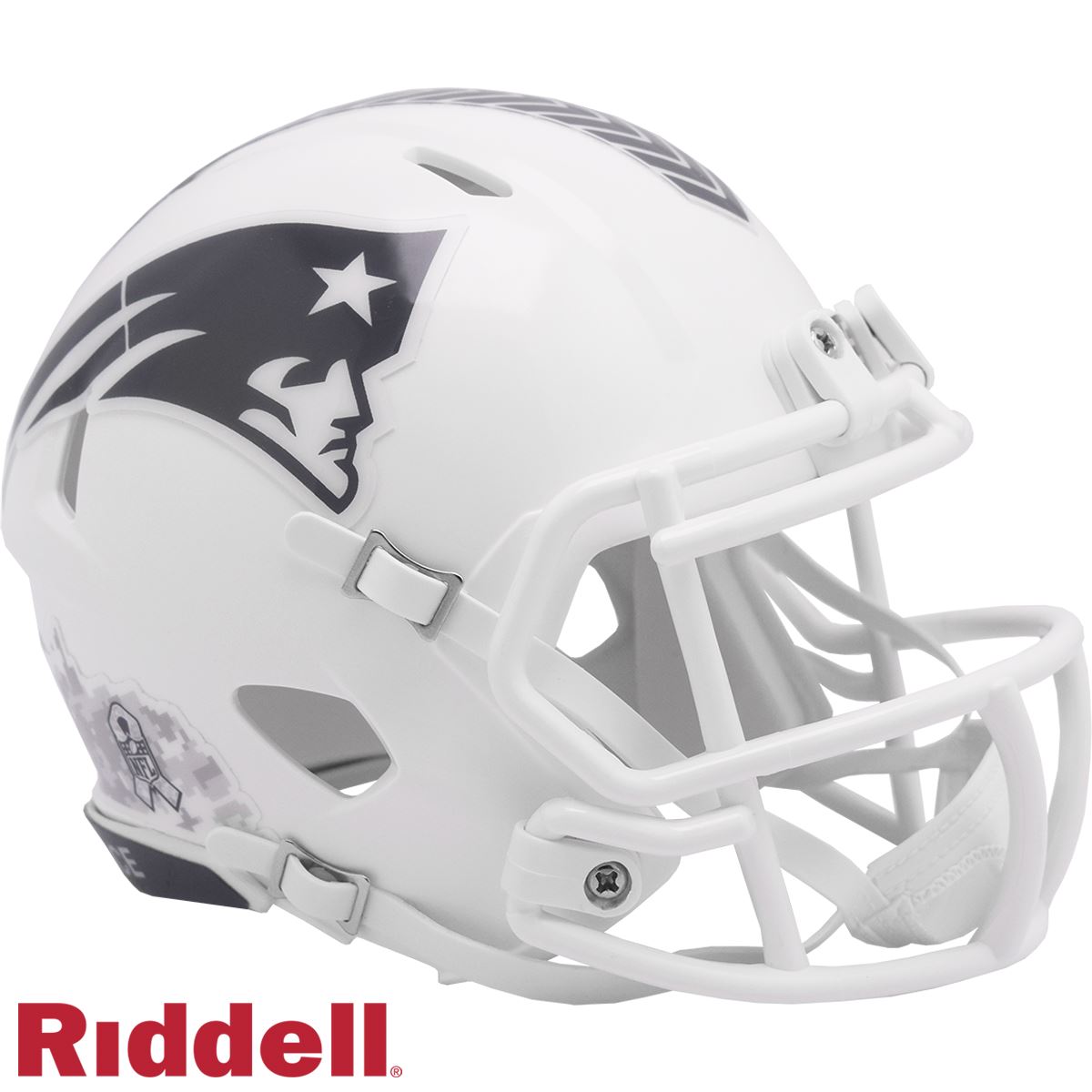 New England Patriots 2024 Salute to Service Riddell Speed Mini Football Helmet