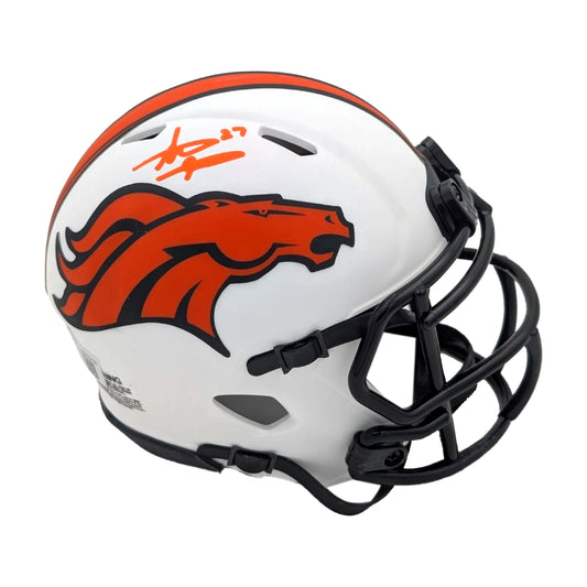 Steve Atwater Autographed Denver Broncos Lunar Mini Helmet - Beckett