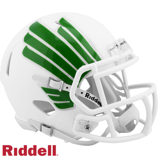 North Texas Matte White Primary Speed Mini Football Helmet