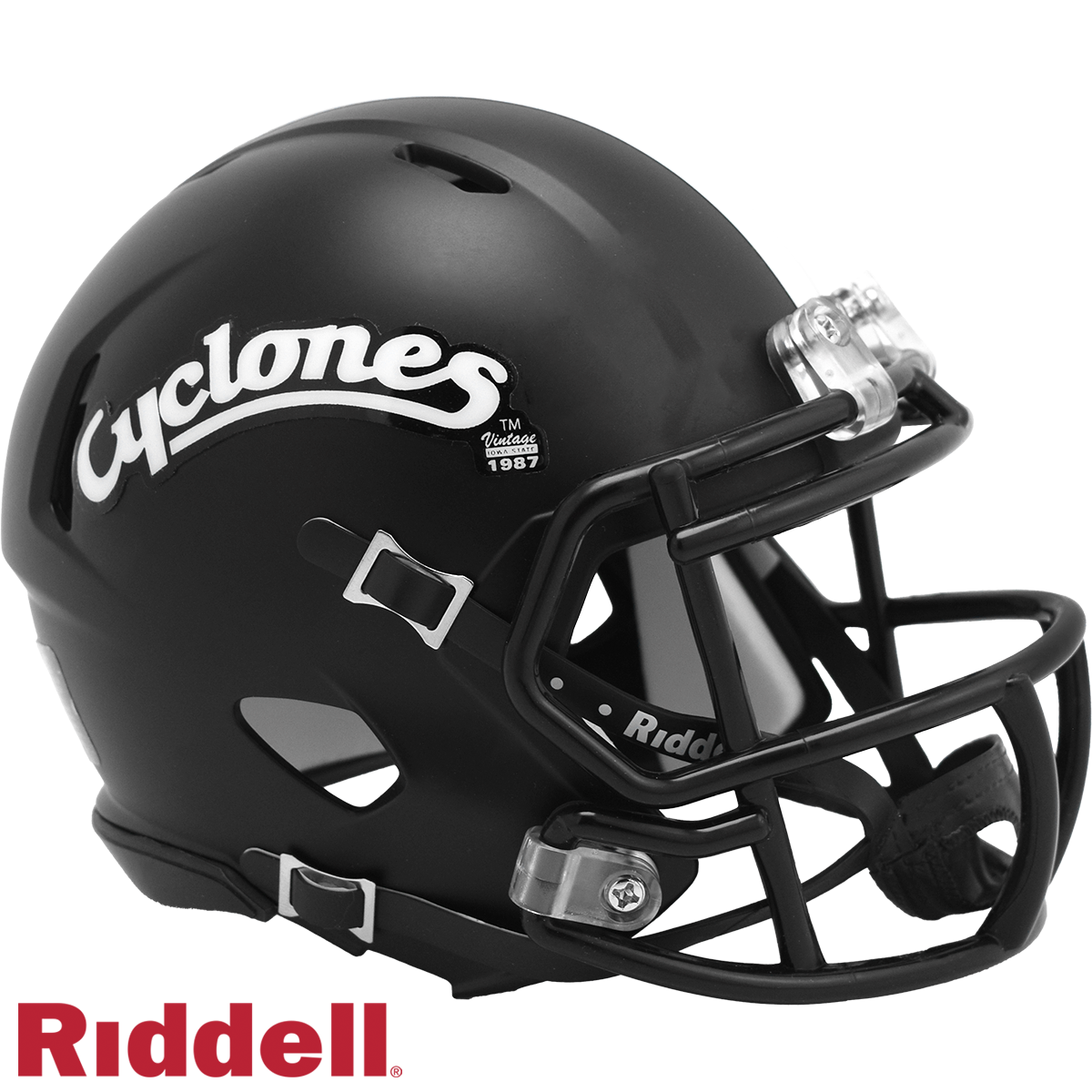 Iowa State Cyclones Satin Black Mini Football Helmet-#8055422