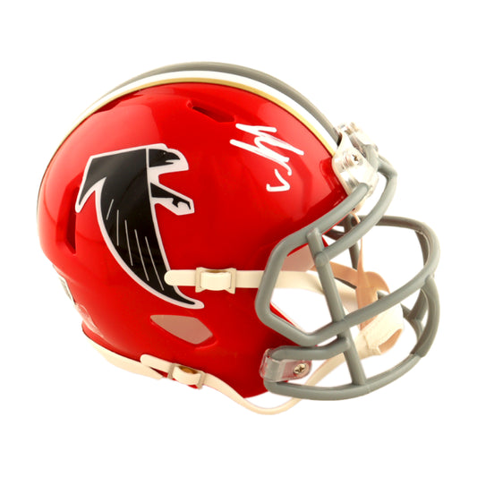 Bijan Robinson Signed Falcons Throwback 1966-69 Mini Helmet - Beckett