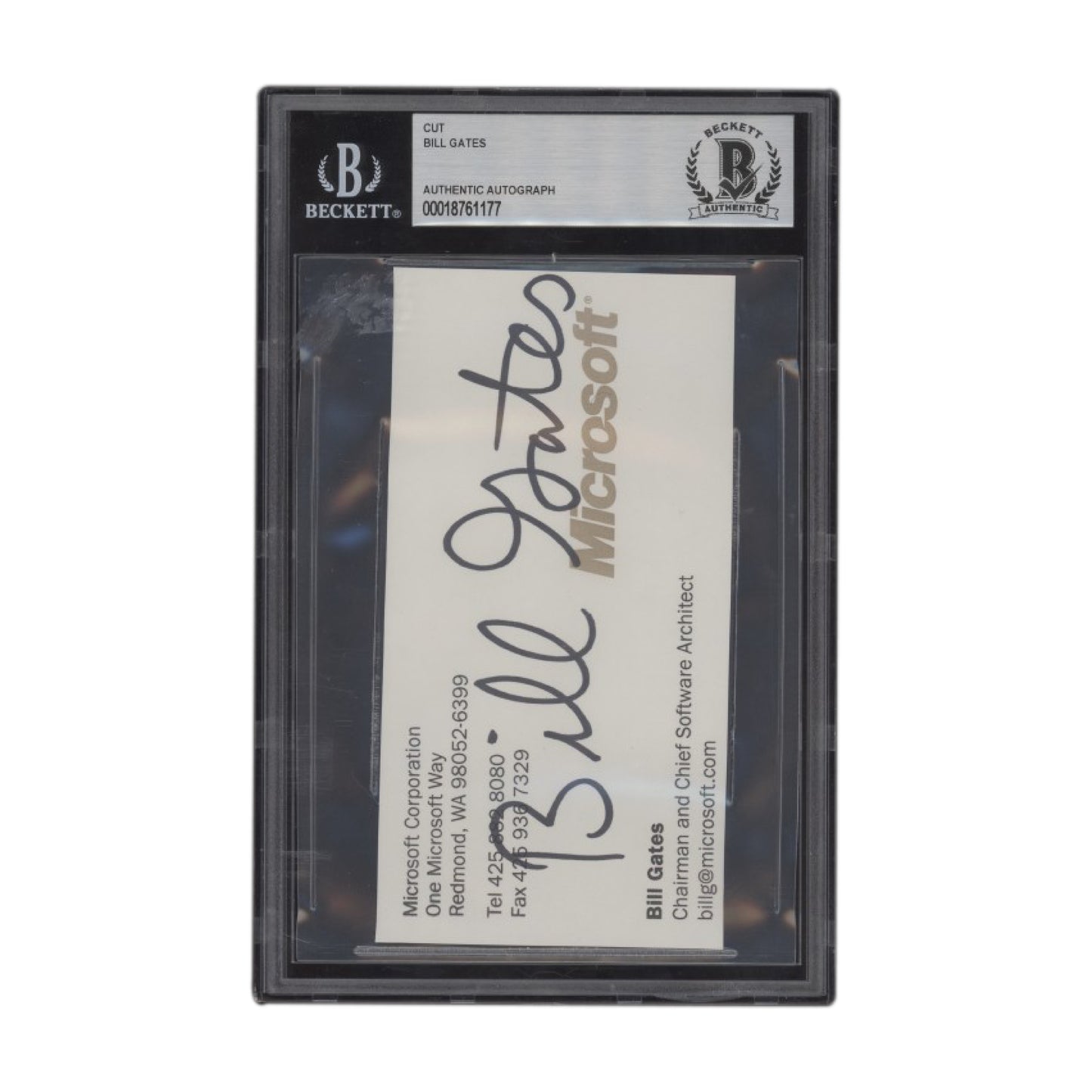 Bill Gates PSA/DNA Authentic Encapsulated Cut Signature - Microsoft